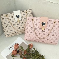 绣花托特包ladiesbag2024新款女包菱格链条斜挎包韩版印花单肩包