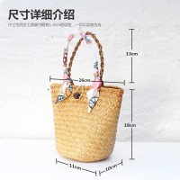 2024新款草编手提包时尚轻奢手工编织包女个性小众设计托特包女