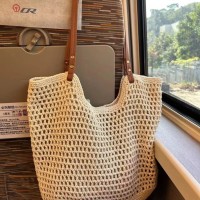 同款网格针织旅游通勤单肩包旅行风大容量腋下包挎包女2024