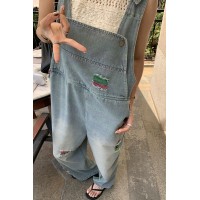 现货春夏季牛仔背带连体裤女破洞彩色长裤062档口2575款