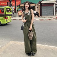 现货夏季新款宽松破洞连体衣裤背带裤6330