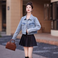 现货，牛仔外套双层下摆，里层洗毛边