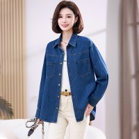 2024年春季新款时尚潮流简约气质翻领牛仔短外套