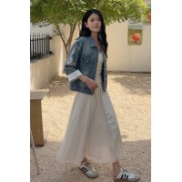 现货新中式牛仔外套春装女2024年新款古着vintage独特上衣超好看