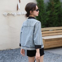 蓝色新中式刺绣牛仔外套女短款2024春装新款韩版小个子设计感上衣