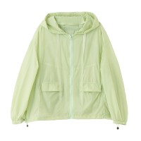 2024夏季新款防晒服短款大版休闲连帽拉链款