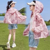 2024夏季新款防晒服短款薄款印花休闲帽防晒皮肤衣