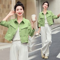现货2024夏季新款防晒服短款小个子薄款休闲百搭水洗棉防晒服