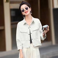 现货2024夏季新款防晒服短款小个子薄款休闲百搭水洗棉防晒服