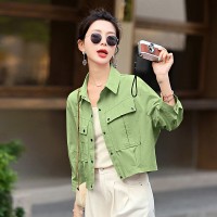 现货2024夏季新款防晒服短款小个子薄款休闲百搭水洗棉防晒服