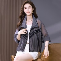 2024年夏季新款时尚潮流中长款女子大码防晒衣