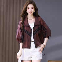 2024年夏季新款时尚潮流中长款女子大码防晒衣
