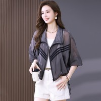 2024年夏季新款时尚潮流中长款女子大码防晒衣
