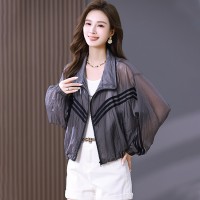 2024年夏季新款时尚潮流中长款女子大码防晒衣