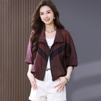 2024年夏季新款时尚潮流中长款女子大码防晒衣