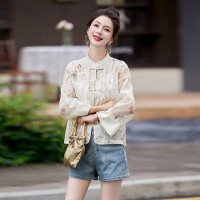 新中式重工刺绣蕾丝防晒衣外套百搭女夏季轻薄防晒衣