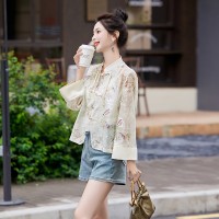 新中式重工刺绣蕾丝防晒衣外套百搭女夏季轻薄防晒衣