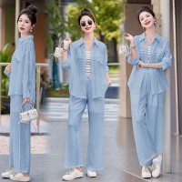 现货2024网红新款爆件套防晒衣休闲套装套