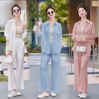 现货2024网红新款爆件套防晒衣休闲套装套