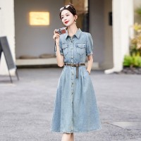 现货牛仔连衣裙女夏季新款2024年新款牛仔裙