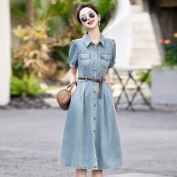 现货牛仔连衣裙女夏季新款2024年新款牛仔裙