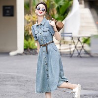 现货牛仔连衣裙女夏季新款2024年新款牛仔裙
