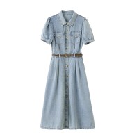 现货牛仔连衣裙女夏季新款2024年新款牛仔裙