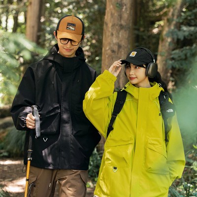 <!--Q冲锋衣外套情侣春秋季款美式登山防水户外三合一休闲工装夹-->