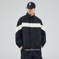 Q夹克男春秋美式宽松上衣服男士潮牌休闲痞帅立领双面穿外套