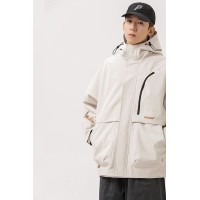 Q冲锋衣外套男士春秋季2024日系潮牌宽松休闲连帽夹克上衣服