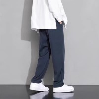 港风阔腿西裤男夏季韩版潮流坠感休闲时尚百搭直筒裤