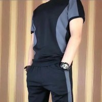 冰爽两件套轻柔男士休闲运动套装夏季九分裤潮薄款速干