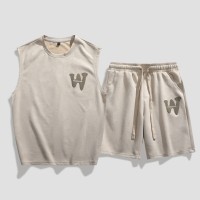 TZ011背心套装男士夏季宽松短袖短裤男生无袖坎肩T恤休闲运动衣服