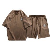 TZ007学生潮流短袖t恤运动套装男青少年夏装衣服帅气男装