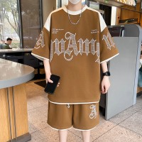短袖套装男生休闲运动一套宽松潮流ins夏季2024年新款半袖两件套
