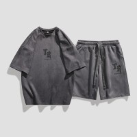 TZ004休闲运动套装男夏季新款短袖t恤休闲搭配一整套帅气