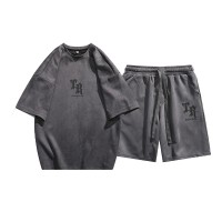 TZ004休闲运动套装男夏季新款短袖t恤休闲搭配一整套帅气