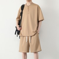 Q2024夏季套装男士短袖T恤宽松潮流日系高街短裤学生运动套装