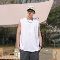 背心男2024夏季新款背心T恤男纯色ins潮流休闲体恤美式潮牌t