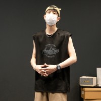 运动背心男夏季薄款无袖t恤潮牌宽松篮球上衣ins港风简约百搭坎肩
