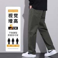 2024黑色西裤休闲裤男士春夏秋纯棉直筒宽松阔腿潮牌男生工装裤