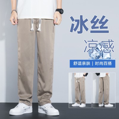 <!--2024年夏季新款冰丝短裤夏季薄款外穿运动大码速干休闲长裤男-->