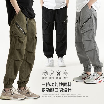 <!--三防裤户外机能风多功能口袋设计设计感拼接内穿裤腰带-->