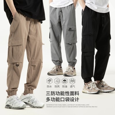<!--夏季新款三防裤户外机能风多功能口袋设计设计感拼接-->