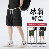 短裤男跑量透气轻薄速干压五分裤公版冰丝短裤男休闲裤男