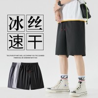Q新款冰丝七分裤男士短裤夏季外穿宽松运动沙滩中裤薄款休闲