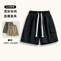 Q工装短裤男夏季美式复古潮牌运动中裤宽松休闲外穿直筒五分