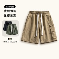 Q工装短裤男夏季美式复古潮牌运动中裤宽松休闲外穿直筒五分