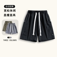 Q男装大口袋工装短裤男2024夏季新款日系复古宽松休闲五分裤