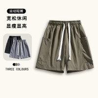 Q男装大口袋工装短裤男2024夏季新款日系复古宽松休闲五分裤